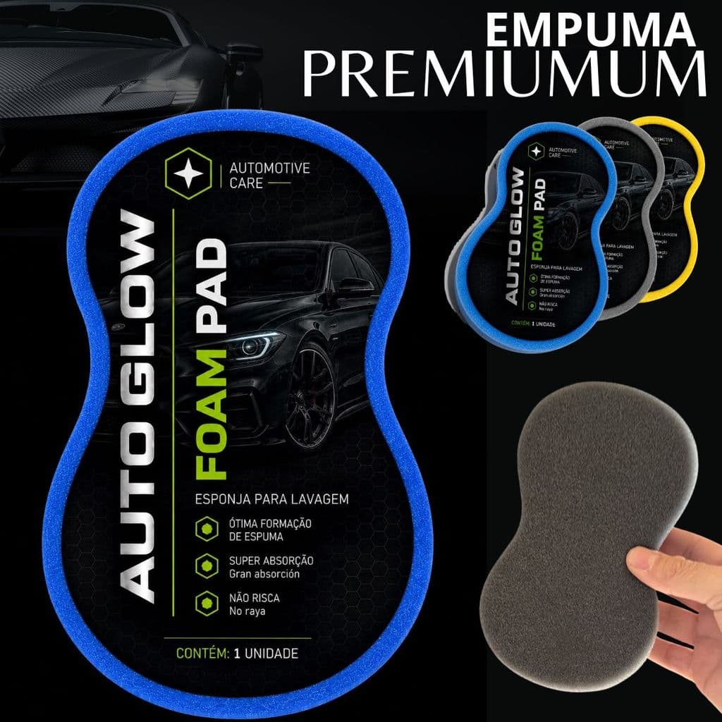 Esponja Multifuncional profissional de Alta Densidade – Lavagem de Carro, Moto e Rodas | Super Absorvente foam pad