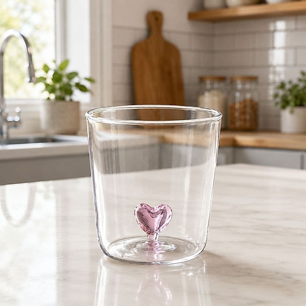 Copo 3d Coração Amor Vidro Personalizada 350ml Borossilicato Presente