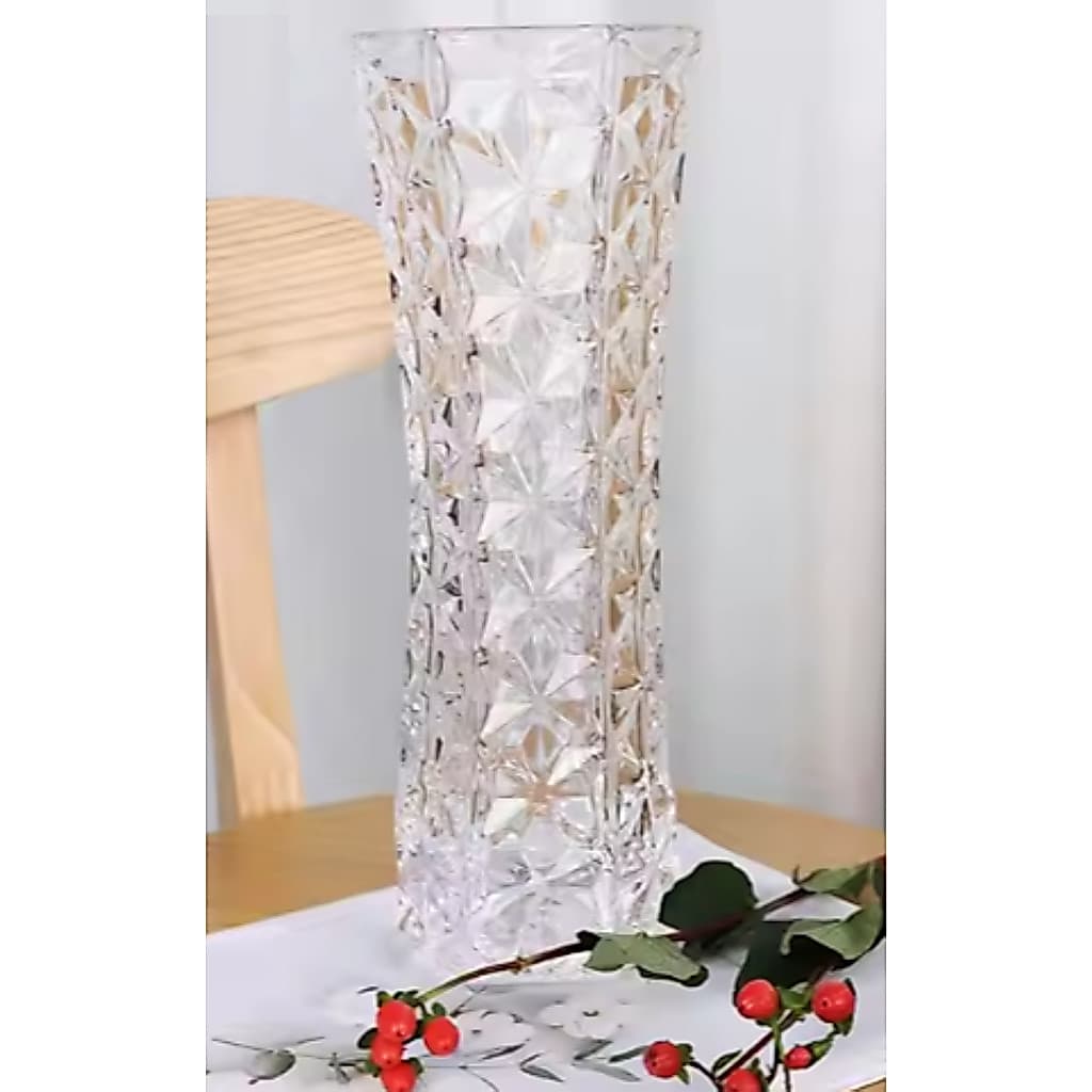 Vaso de Vidro Elegante 30 cm Grande Decoração Luxo Premium