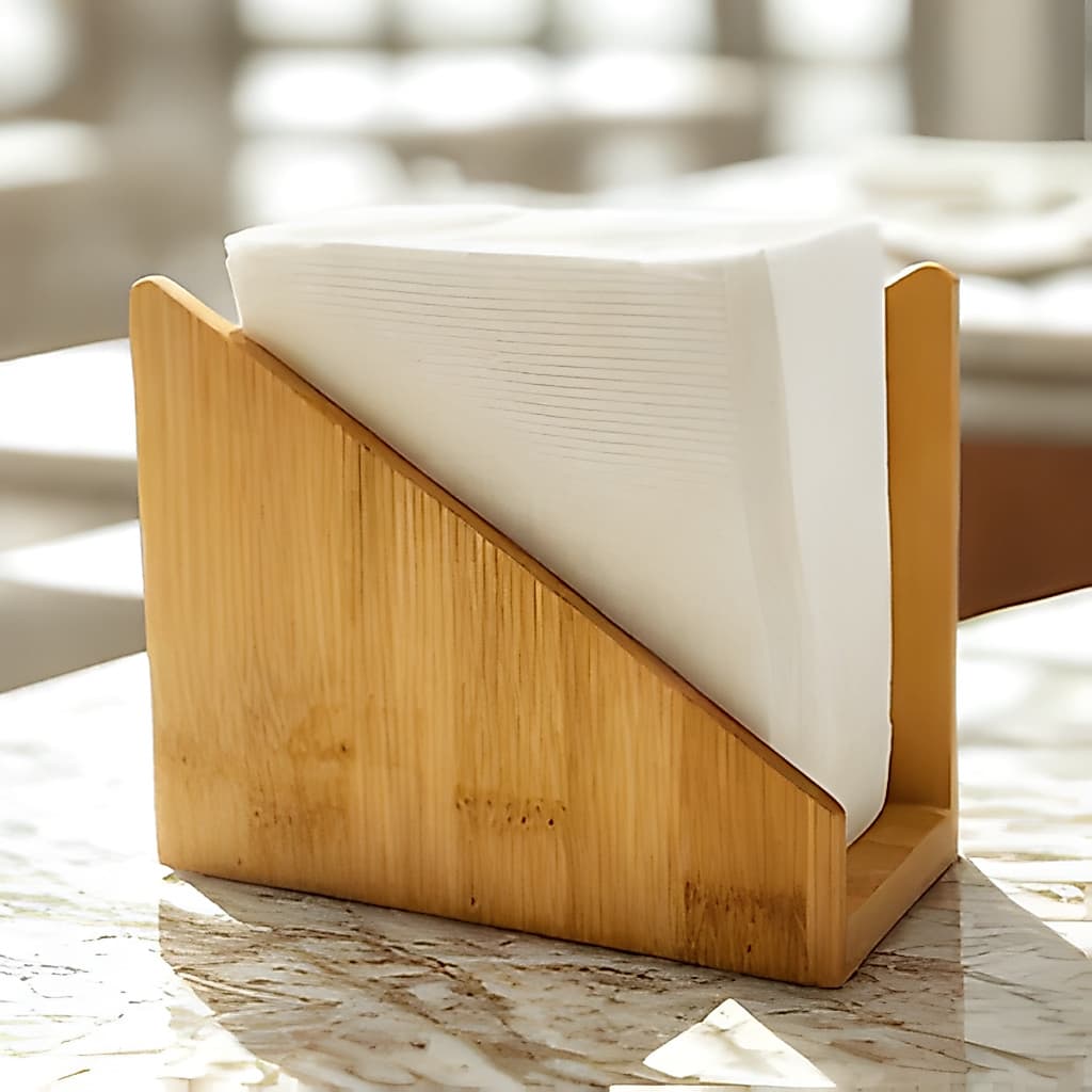 Porta Guardanapo de Bambu Grande para Mesa Suporte Madeira Organização Pra Mesa ENVIO IMEDIATO