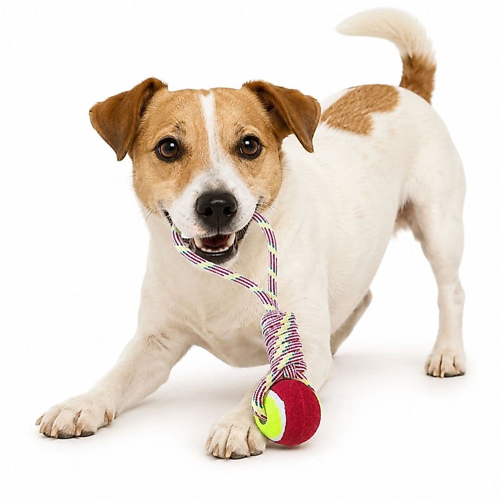 Brinquedo Para Cachorro Bolinha Mordedor Com Corda Pet Cabo De Guerra E Limpeza Dos Dentes Cores Sortidas