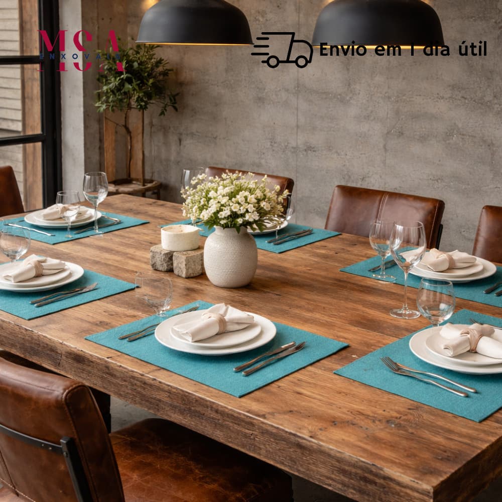Lugar Americano Linho 60x40 Mesa Posta Elegante Páscoa Algodão Poliéster Jogo Americano