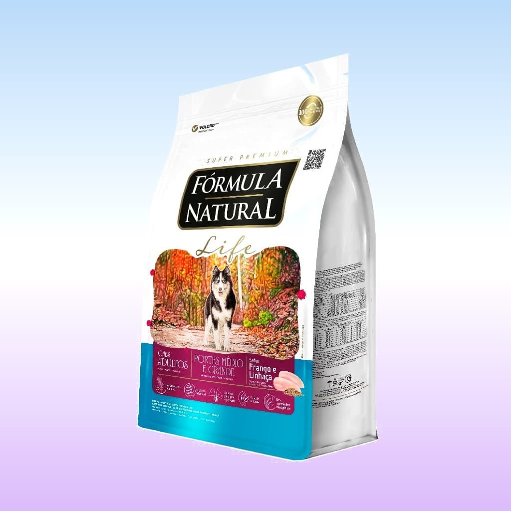 Ração Seca Fórmula Natural Life Cães Adultos Porte Médio e Grande 15 KG Adimax
