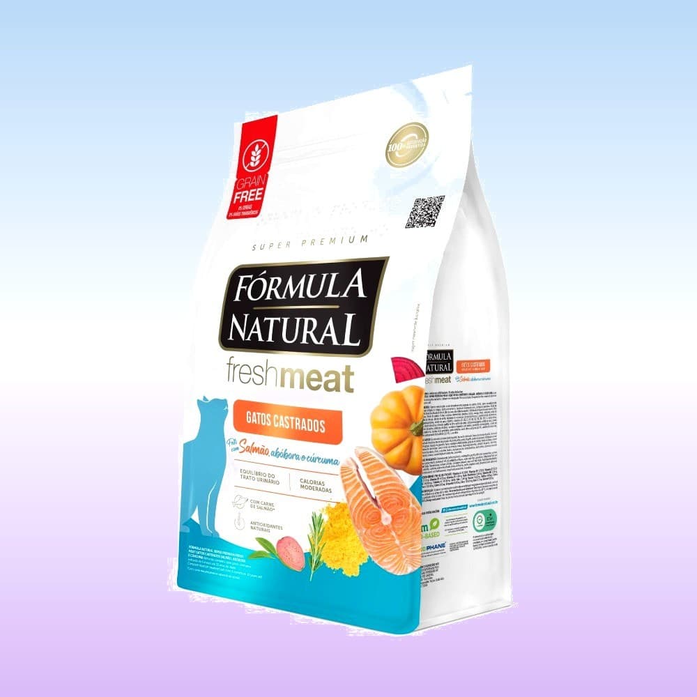 Ração Seca Fórmula Natural Fresh Meat Gatos Castrados Sabor Salmão 1 KG Adimax