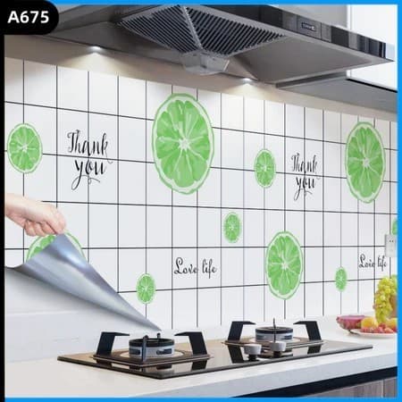Papel De Parede Autoadesivo Estilo Fresco Com Padrão De Limão Adesivo De Cozinha À Prova D'água E Óleo 60cm X 5metros(Ve