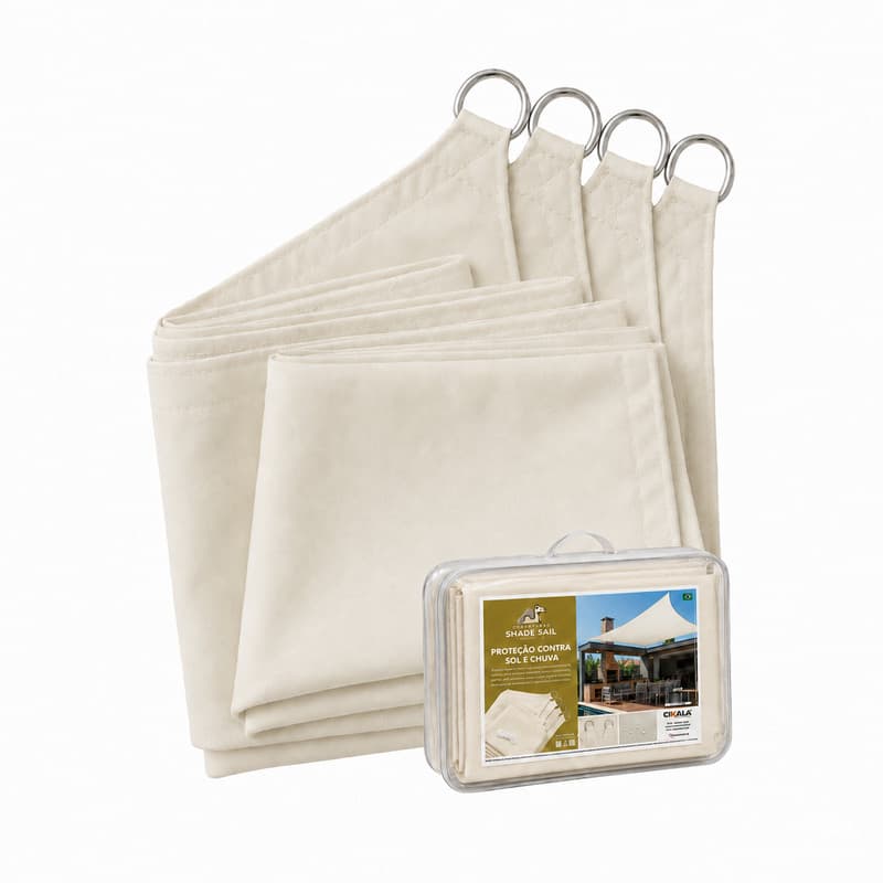Cobertura Shade Sail Areia 3x2 M Resistência à Água Pergolado Garagem Piscina + Kit Instalação