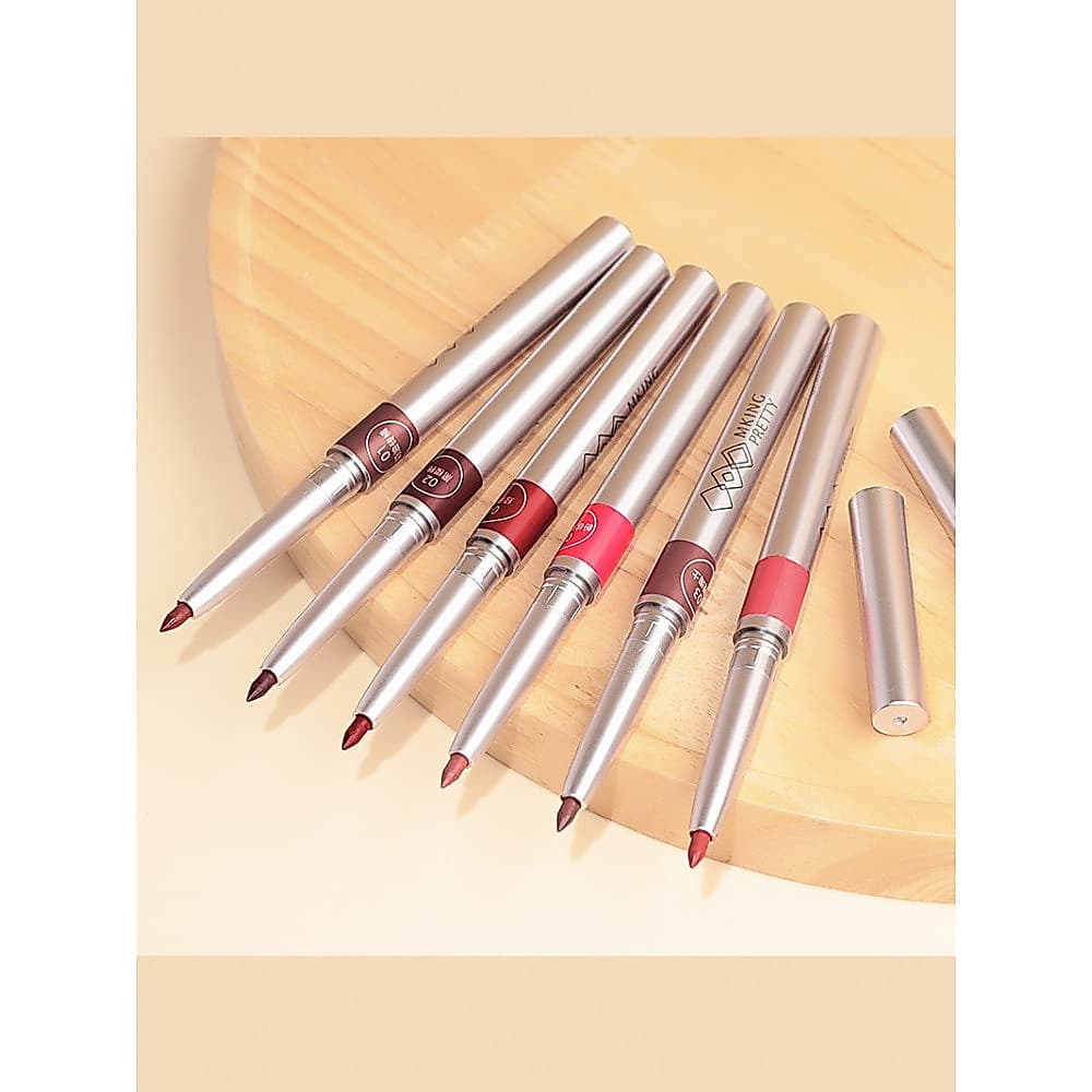 Delineador labial A1pq808-Single Head Hook Liner Lip Makeup Coloring Outline Lip Shape Rotatable Lip Liner