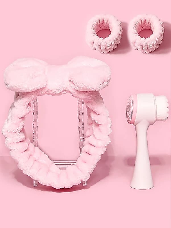 Conjunto De Escova Esfoliante Facial Dupla Face 3D De Silicone 4 Unidades-Limpador De Poros E Removedor De Cravos