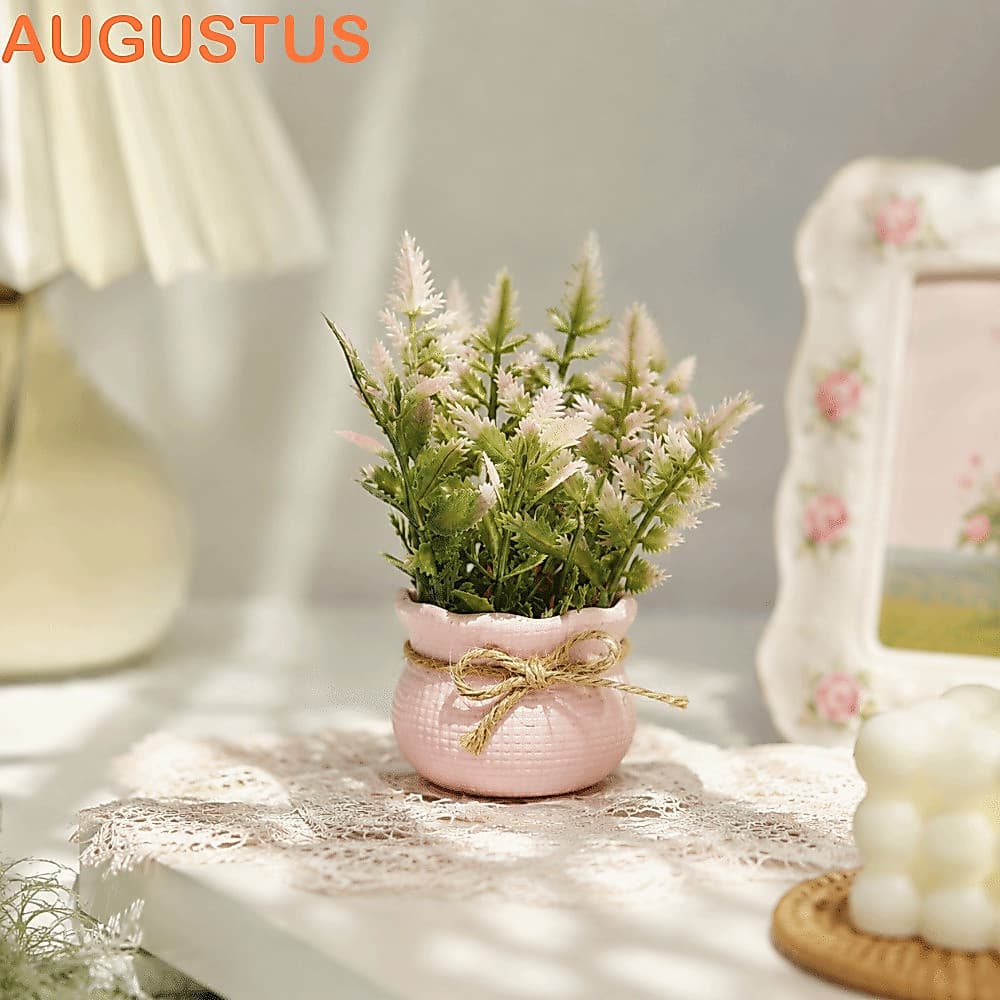 AUGUSTUS Flores Em Vasos Artificiais , Mini De Plantas Realistas , Enfeites De Bonsai De