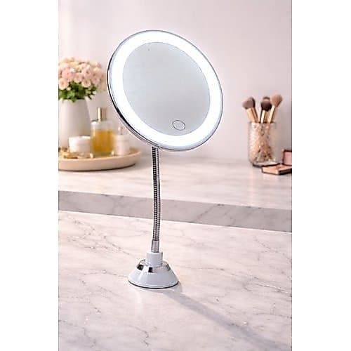 Espelho Maquiagem Mesa Redondo Led Iluminacao Regulavel Usb Branco