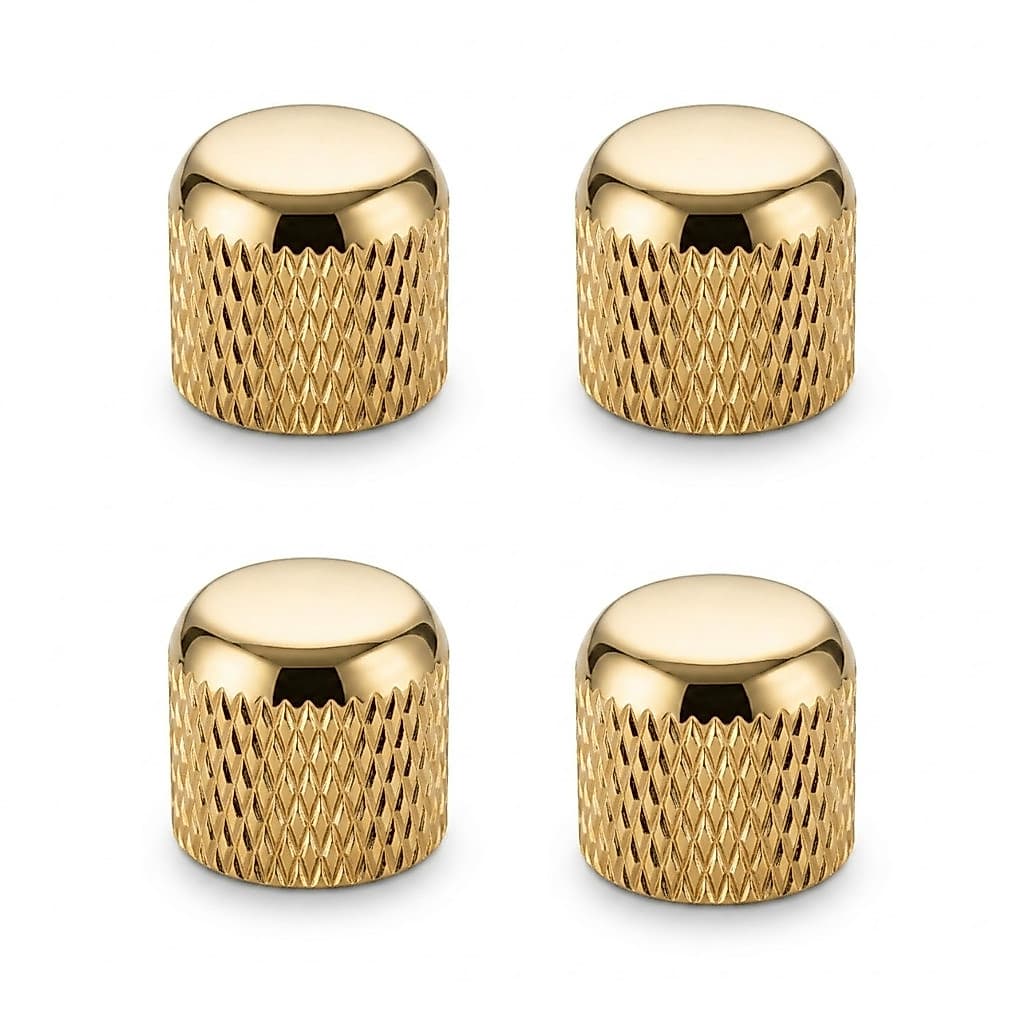 04 Unidades Knob Botão Push-On De Pressão Thida Para Guitarra E Contra Baixo - Dourado