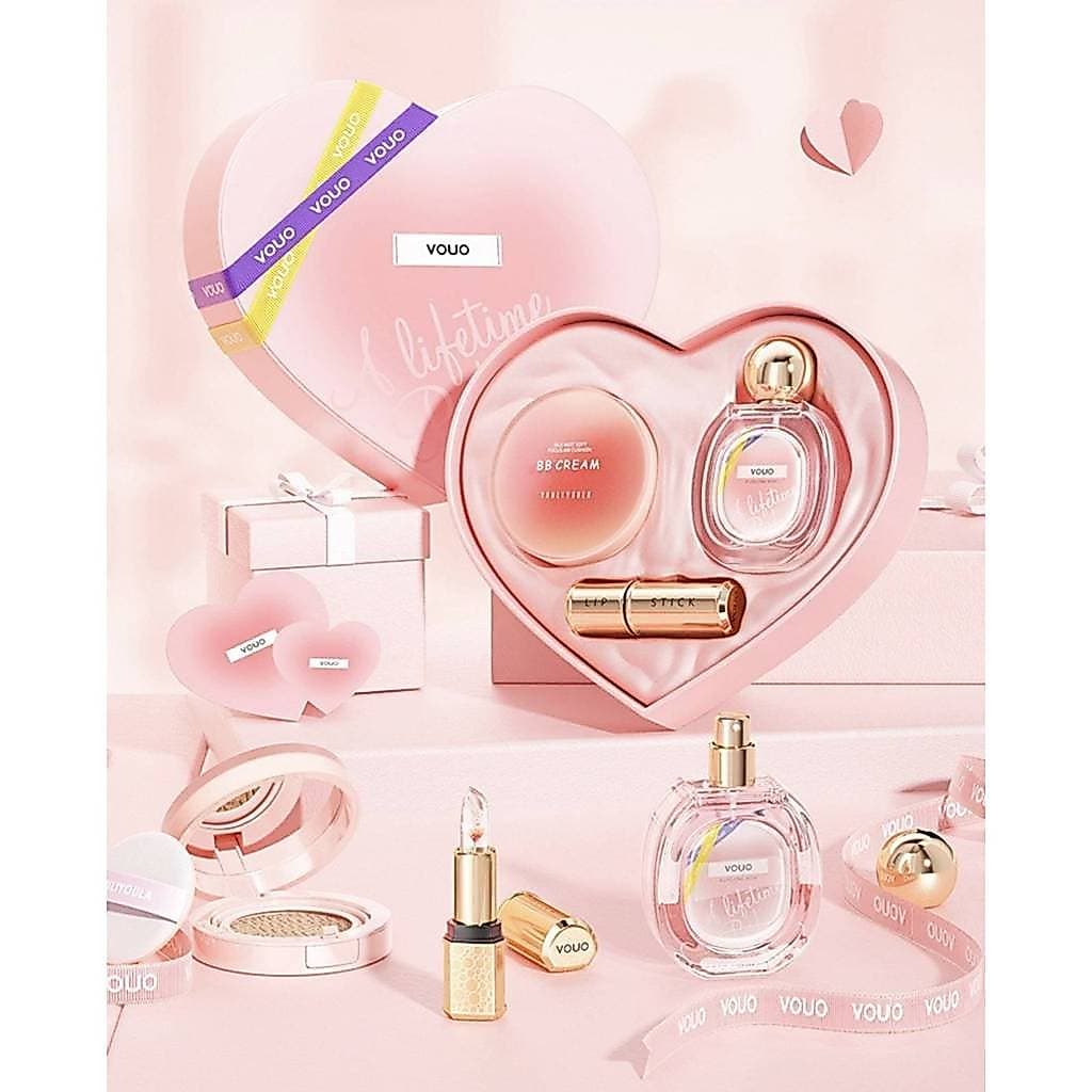 Feriado limitado conjunto de maquiagem presente aniversário batom Perfume almofada hidratante combinação presente para n