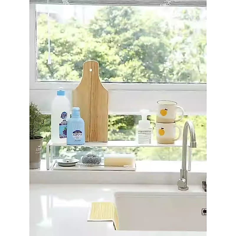 Estilo japonês perfurado-livre fogão de cozinha retrátil prateleira estreita bancada artigos diversos organizar armazena