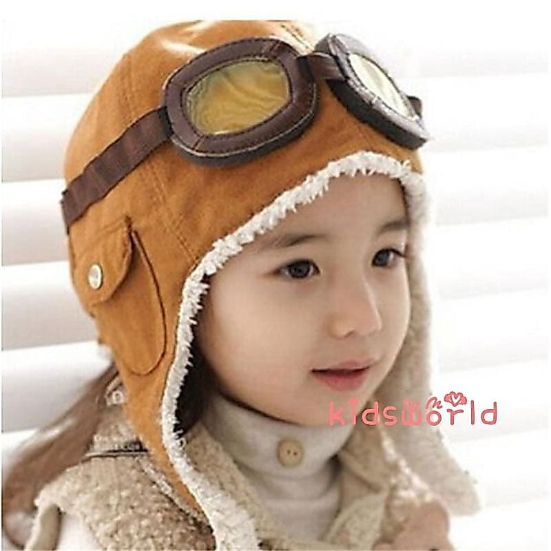 Boné De Inverno Quente Baby Boy Girl Menino Piloto Aviador Bonito Chapéu