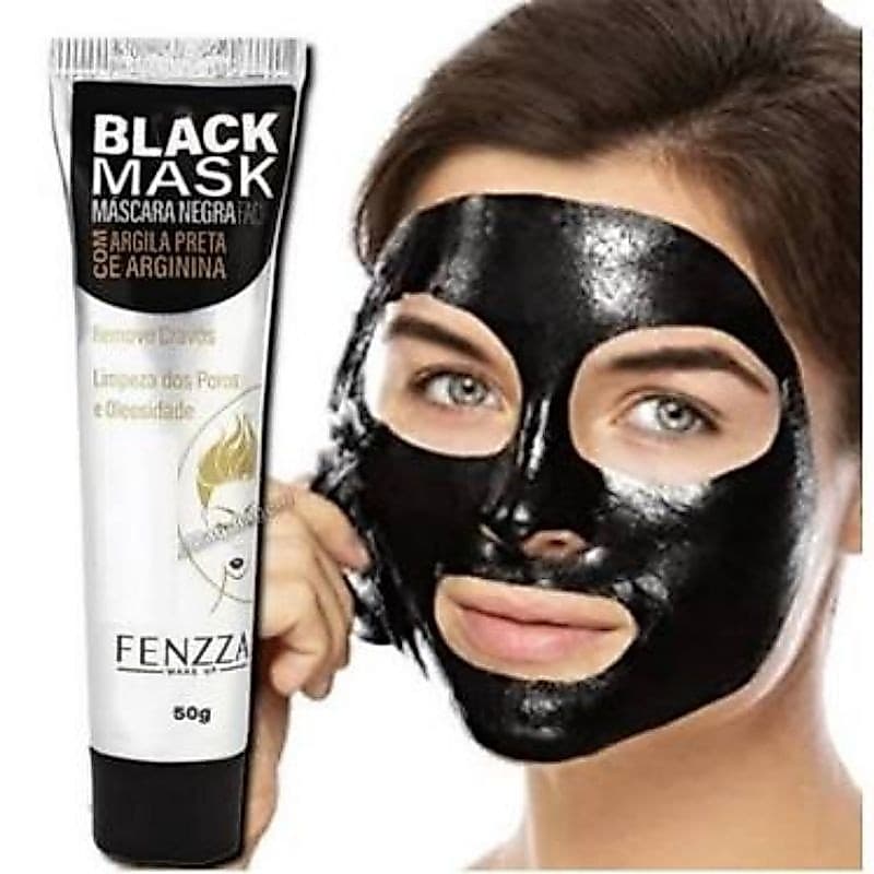 Mascara Argila Negra Removedor Cravos e Oleosidade da Pele Black Mask e (Vitamina C) Mascara Black Fenzza