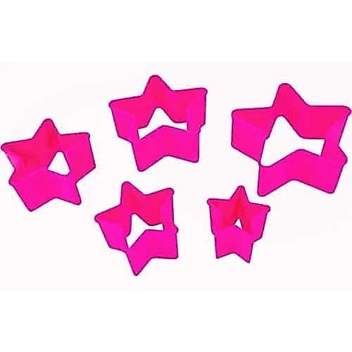 5x Cortador De Plástico Formato Estrela Pasta Americana Massas E Biscuit *Envio Cor Aleatório*