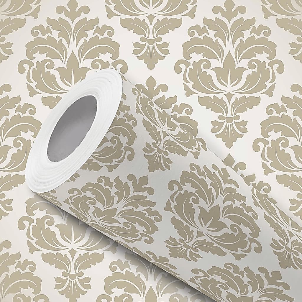 Papel de Parede Vinílico Nude Detalhe Provençal Bege Adesivo Resistente