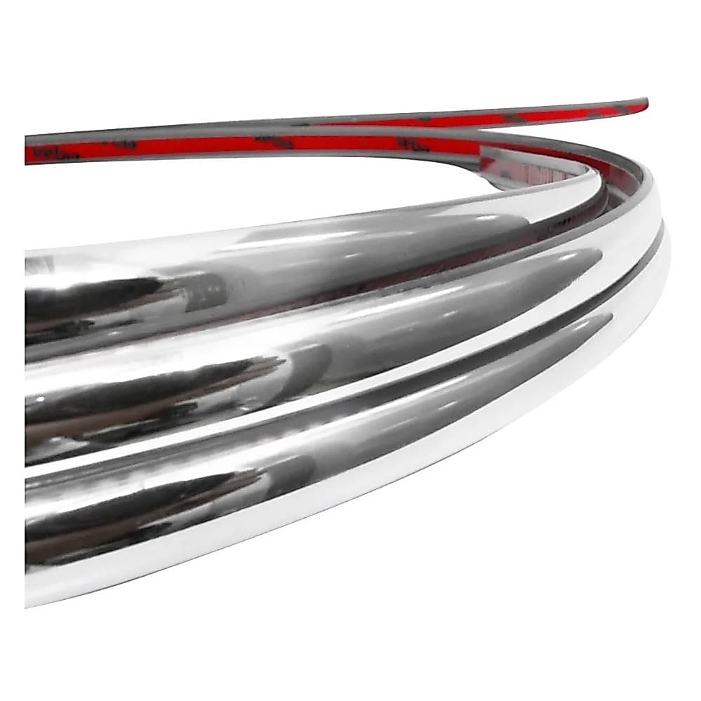 Friso Cromado 10mm Parachoque Grade Porta Universal Rolo 5 metros