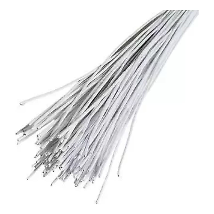 Arame Galvanizado Encapado P Artesanato- Nº26 10 Cm Branco e Verde