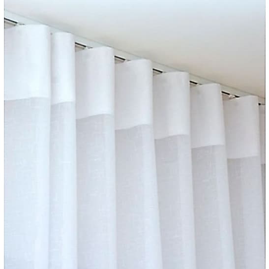 Cortina Trilho Suisso Gaze de Linho Flame 8,10 largura x 3,00 Altura para sala ou quarto Suiço Luxo