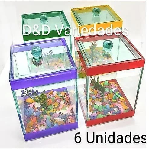 Aquário Beteira para Peixe Betta 10x10x15 kit 6und