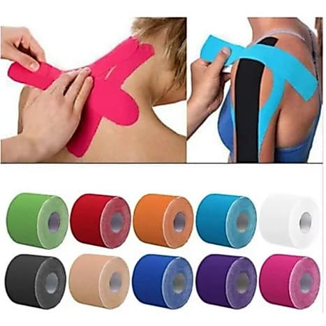 Fita Kinesio 5 Metros 10 Cores Escolhe Tape Bandagem Funcional Elástica Adesiva Sports