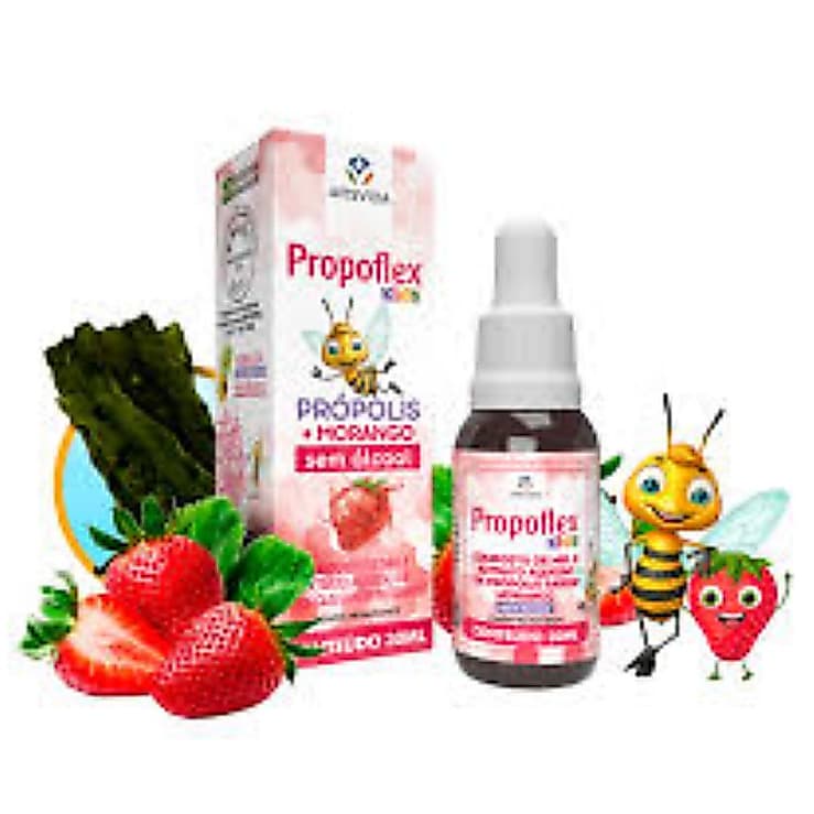 Própolis Infantil Sem Álcool Sabor Morango Propoflex Kids 30ml ApisVida | Imunidade para Crianças