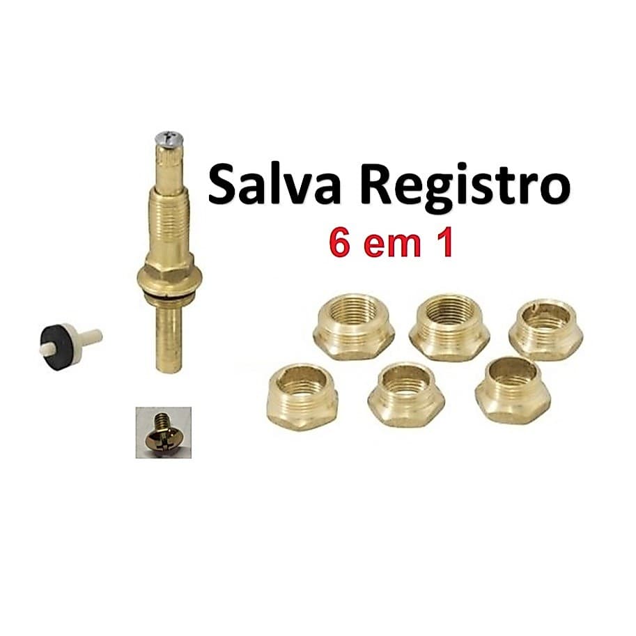 Salva Registro Completo 6 em 1 com Vedante e Parafuso