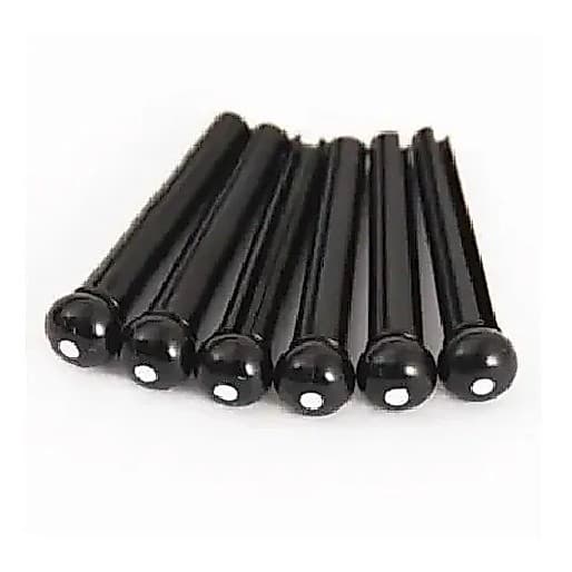 PINO DE CORDAS PRETO PARA GUITARRA E VIOLÃO KIT COM 6 UNIDADES