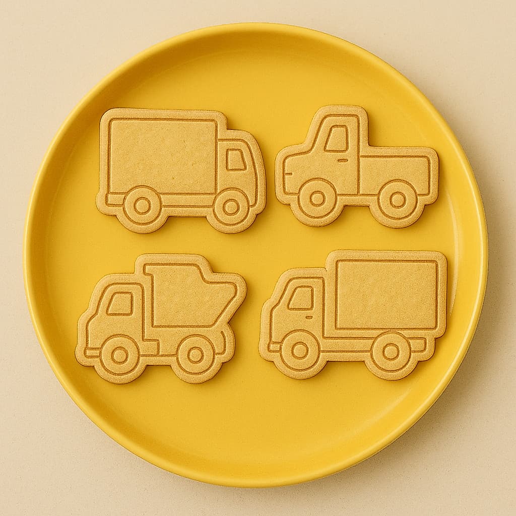 🚚🚛 CAMINHÕES  Cortador Biscoito Massinha | Kit 4 pçs | Cookies Pasta americana | Festa Infantil 🍪
