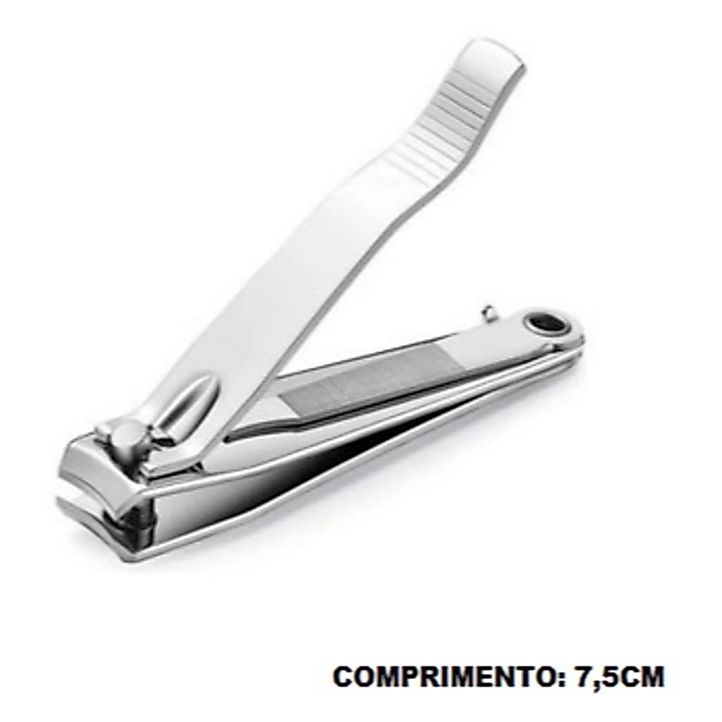 Cortador De Unha Grande Aço Inox Com Lixa Premium