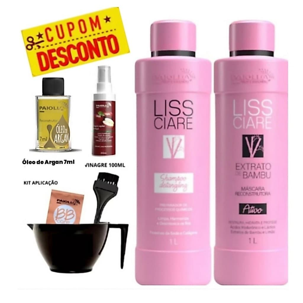 Paiolla - Kit Bambu Liss Care 2x1L + kit Aplicação