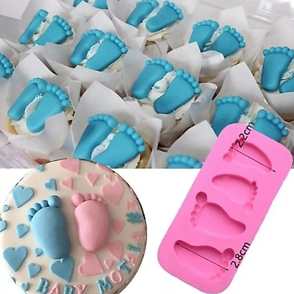 3D Mini-Pé De Bebê Molde De Cerâmica Macia Silicone Para Biscoitos De Chocolate Bolo Pasta De Pão De Forma Panificação