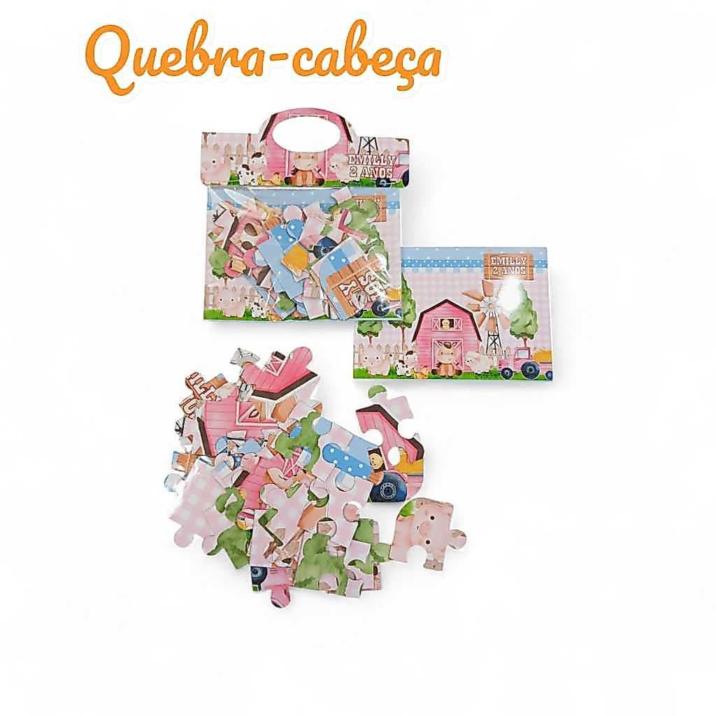 Kit Quebra Cabeça Personalizado com 30 peças Lembrancinha Festa - FAZENDINHA