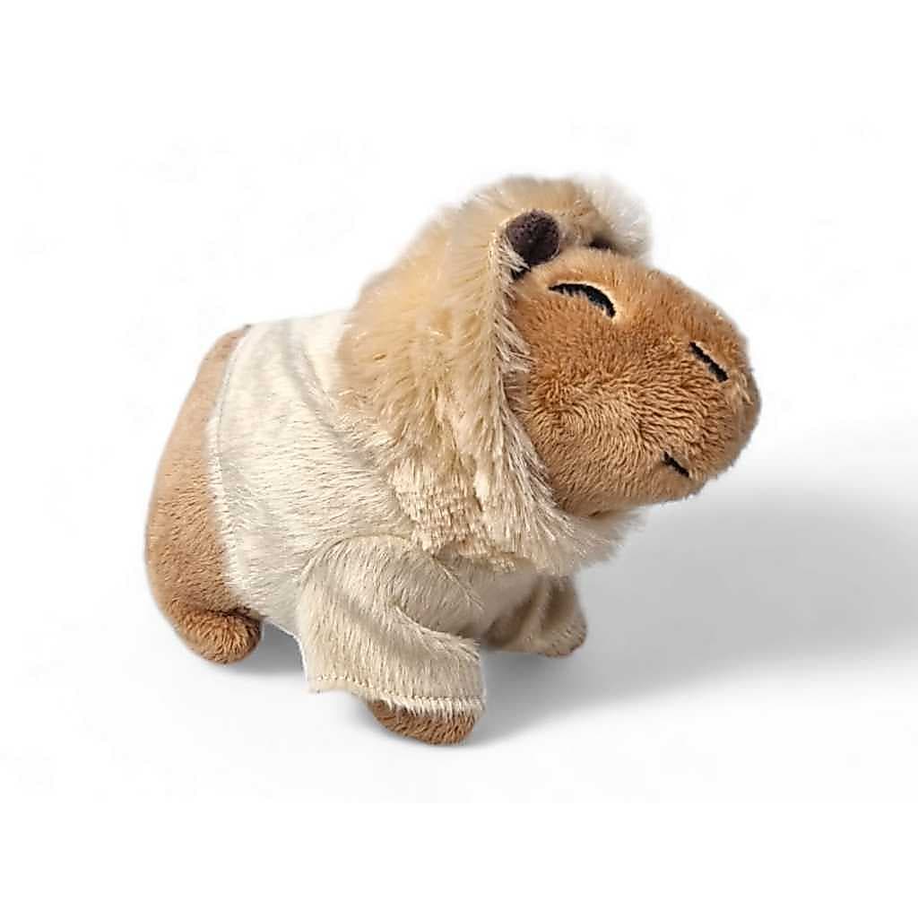 Brinquedos De Pelucia Capivara Filó C/ Capuz Inverno - Bege