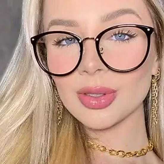 Armação de Óculos Feminina Redonda Metal Leve e Elegante Sem Grau Estilo Retrô Adulto