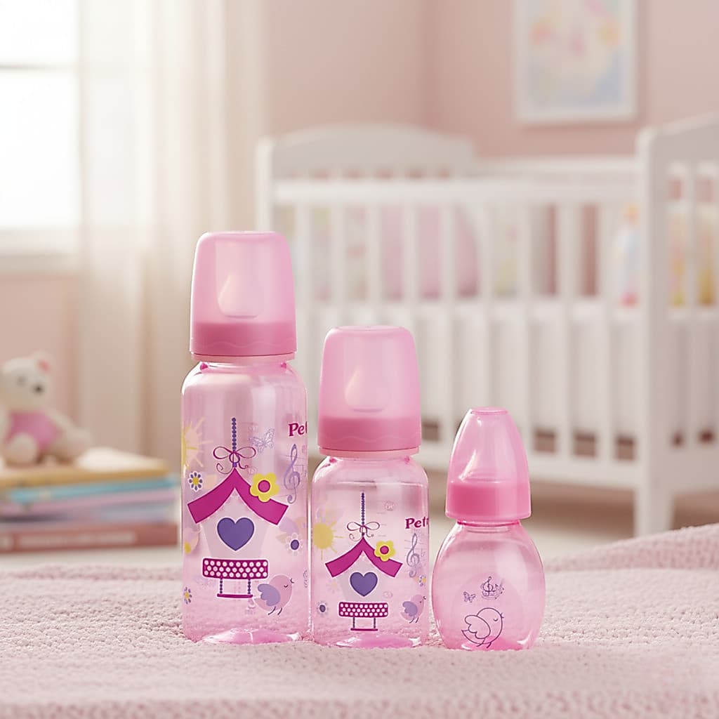 Kit 3 Mamadeiras bebe Premium  240 ML 140ML  60ML Bico Silicone Petita