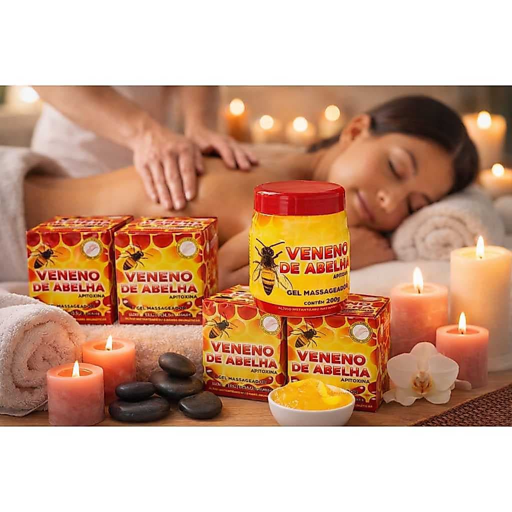 Kit com 3 unidades gel massageador venen. de abelha - 200 grs