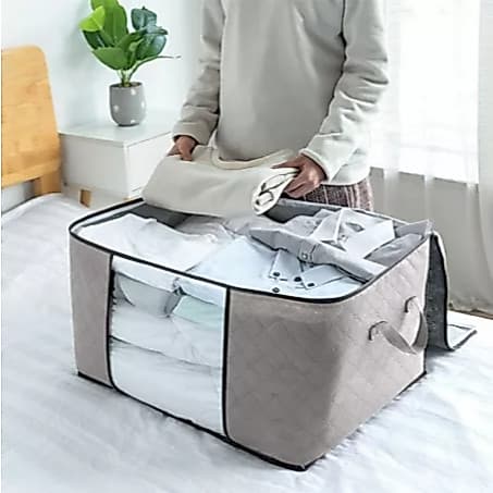 Caixa Saco Organizador Cobertor Casaco Guarda Roupa Ecológico Anti-Poeira Umidade Insetos