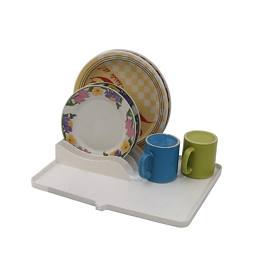 Escorredor de Louças Branco Flat Tipo Tapete com Dispenser Água 29 x 37,5cm