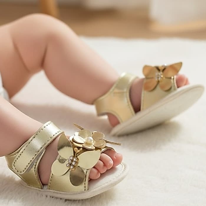Sandália Infantil Feminina De Flores Para Menina Bebê Super Delicada E Macia Original Promoção