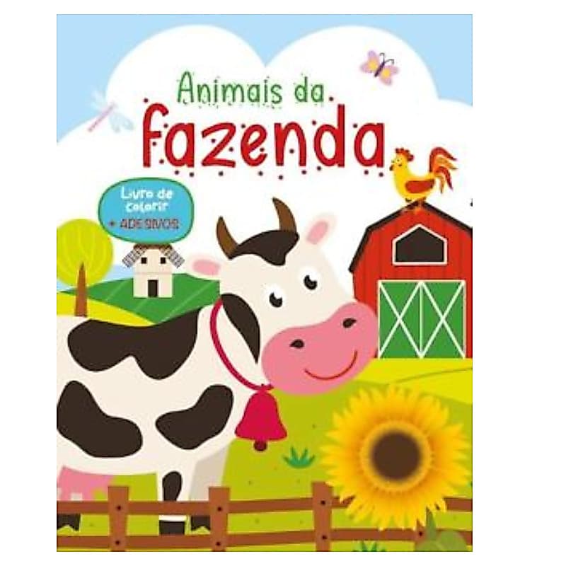 Animais da Fazenda - Livro de Colorir + Adesivos