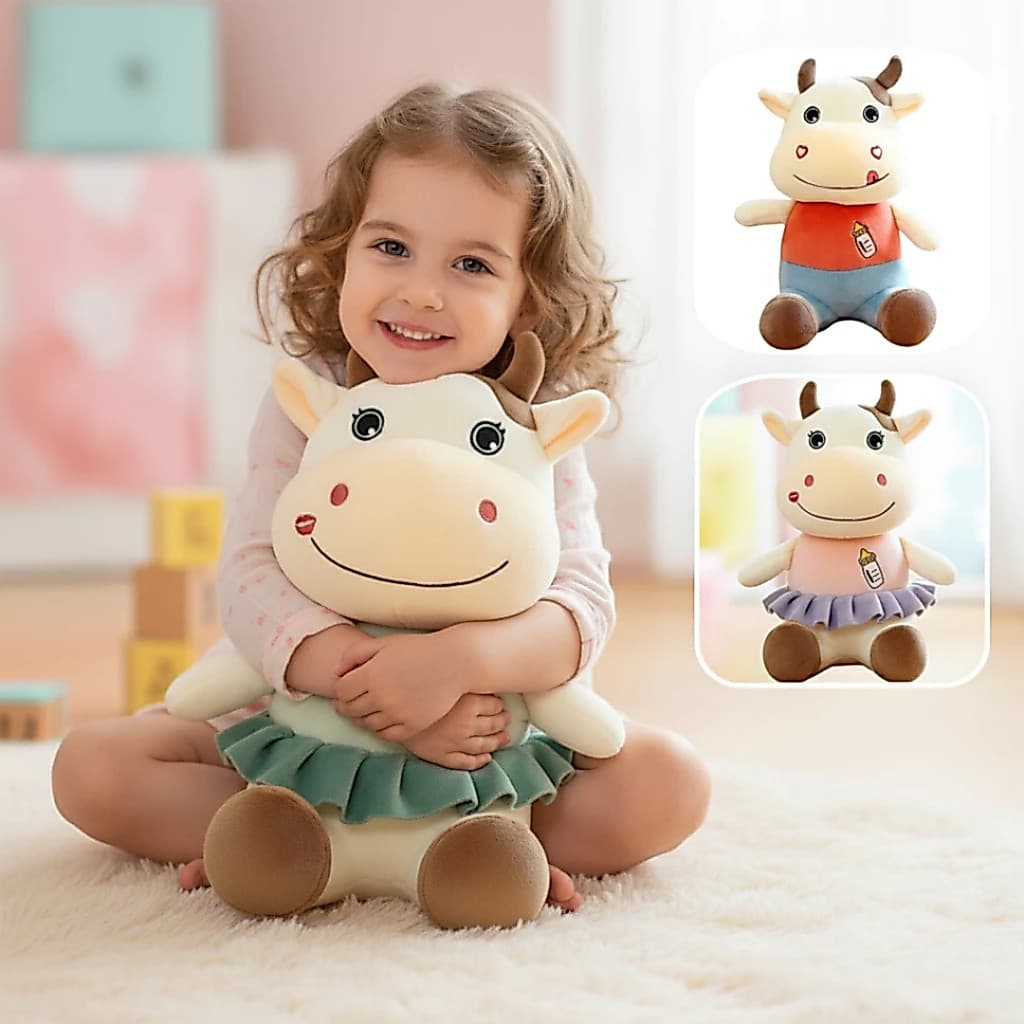 Pelúcia Vaquinha Baby 30cm Super Fofa e Macia – Presente Infantil com Envio Imediato
