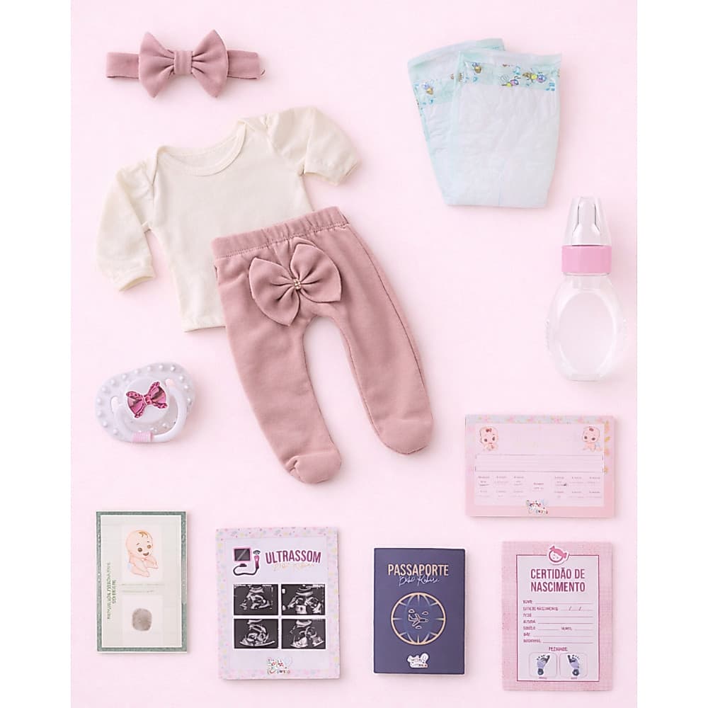 Kit Completo para Bebê Reborn com Roupa e Documentação Inclusa