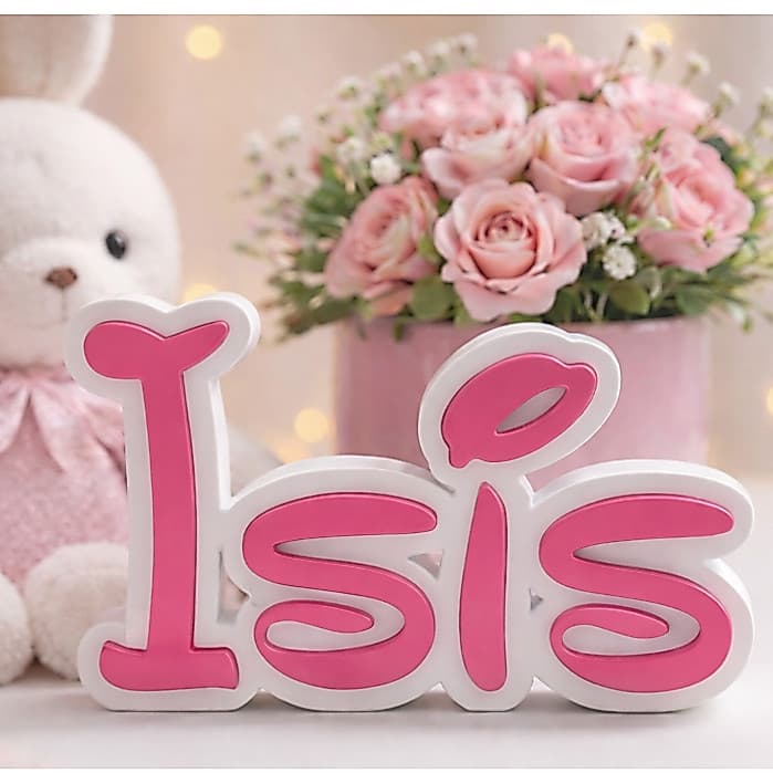 Letreiro Personalizado Nome Isis – Decoração Infantil ou Escritório | 15cm