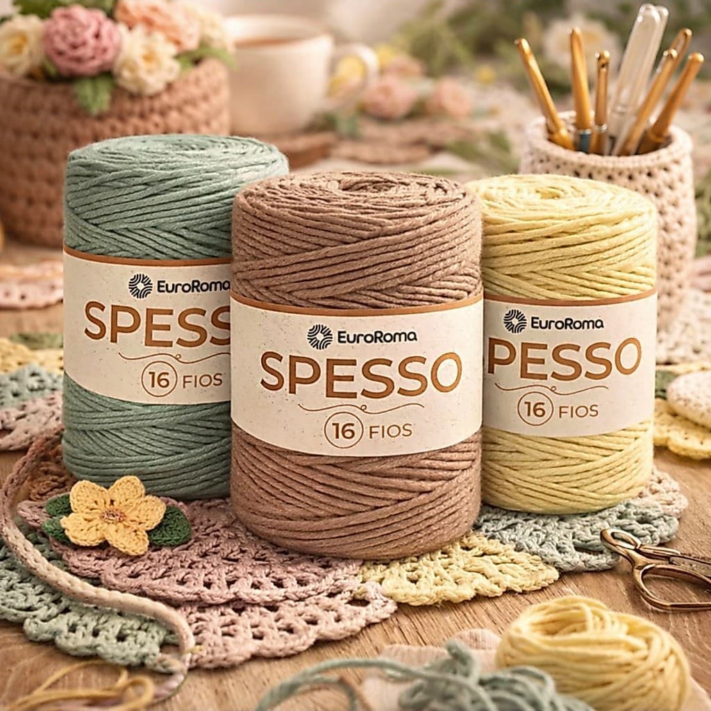 Barbante EuroRoma Spesso 16 Fios – Fio Grosso para Crochê, Macramê, Bolsas, Cestos e Artesanato