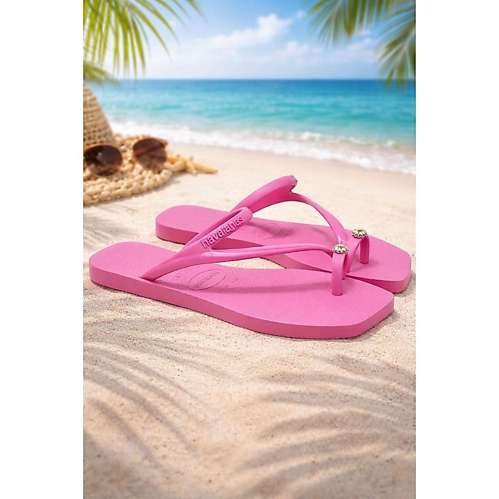 Chinelo Feminino Havaianas De Dedo Com Detalhe Prateado Minimalista Estiloso Para O Dia A Dia Verão Casual