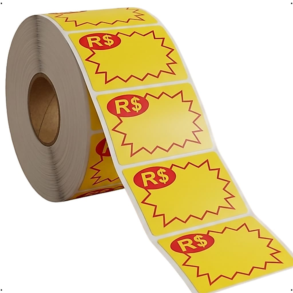 Etiqueta Adesiva Splash De Oferta Para Preço R -60x40mm de preço amarela / vermelha promoção