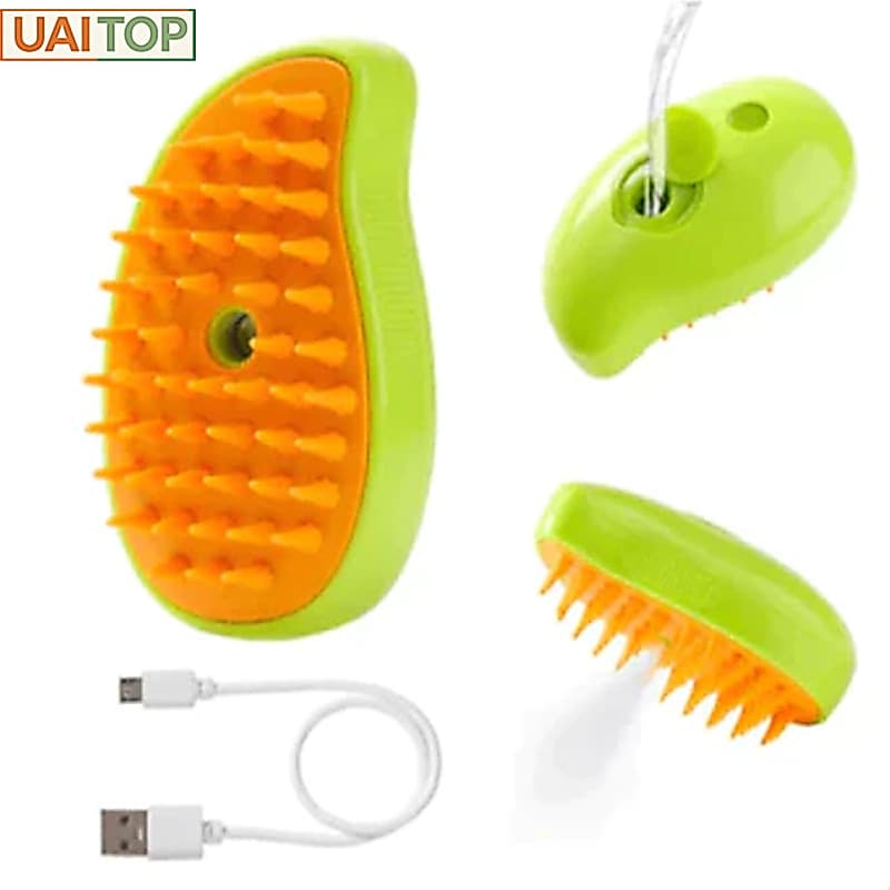 Escova A Vapor 3 Em 1 Pet  Para Gatos E Cães Remove Pelo, Massagem, Pente p/ Pelos