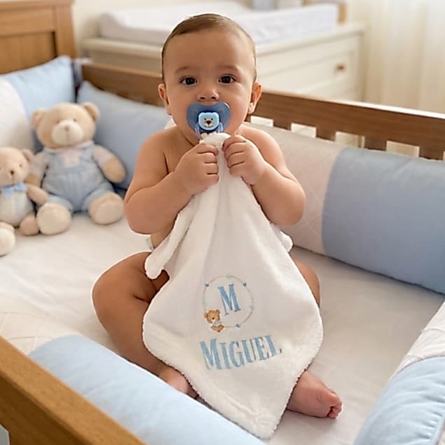 Naninha Para Bebê Personalizada com Nome Paninho Antialérgico Soft Estampado Menino Menina